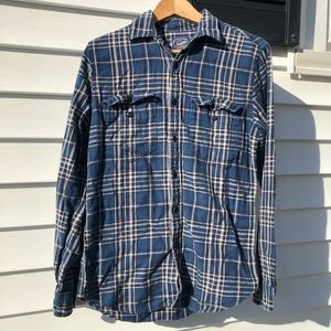 J. Crew Men’s Blue & Grey Plaid Flannel